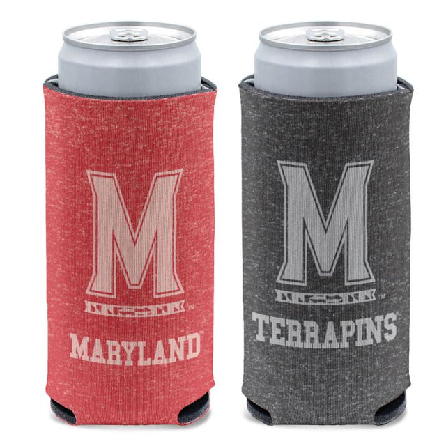 Enfriador de latas delgado de 12 oz con diseño jaspeado de Maryland Terrapins