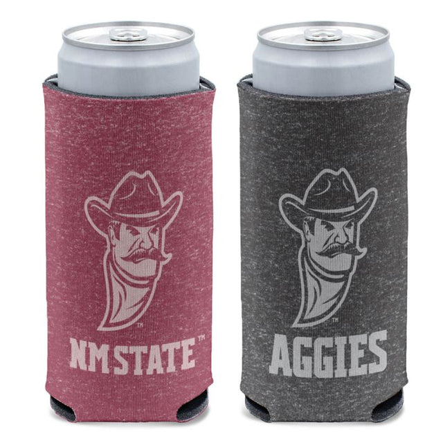 Enfriador de latas delgadas de 12 oz con diseño jaspeado de New Mexico State Aggies