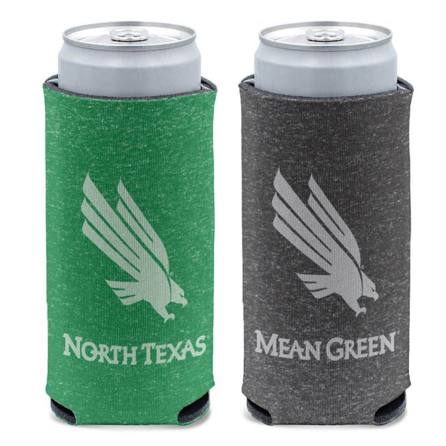 Enfriador de latas delgado de 12 oz con acabado jaspeado de North Texas Mean Green