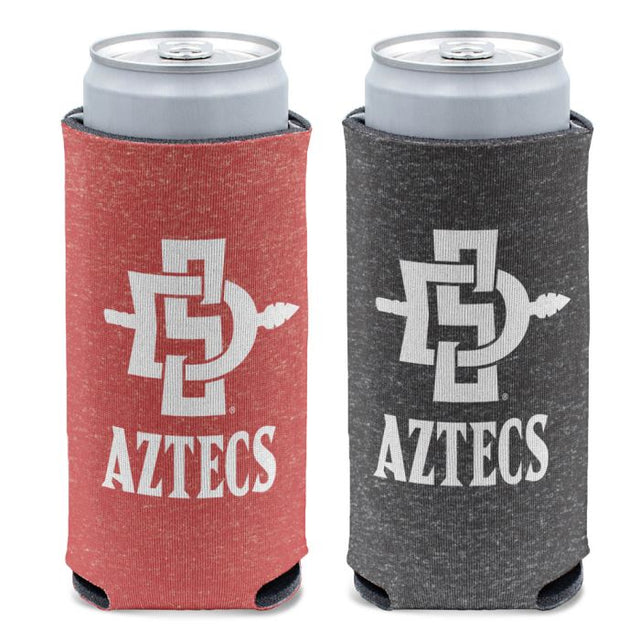 Enfriador de latas delgado de 12 oz con diseño jaspeado de San Diego State Aztecs