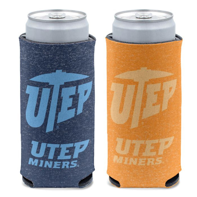 Enfriador de latas delgado de 12 oz con diseño jaspeado de UTEP Miners