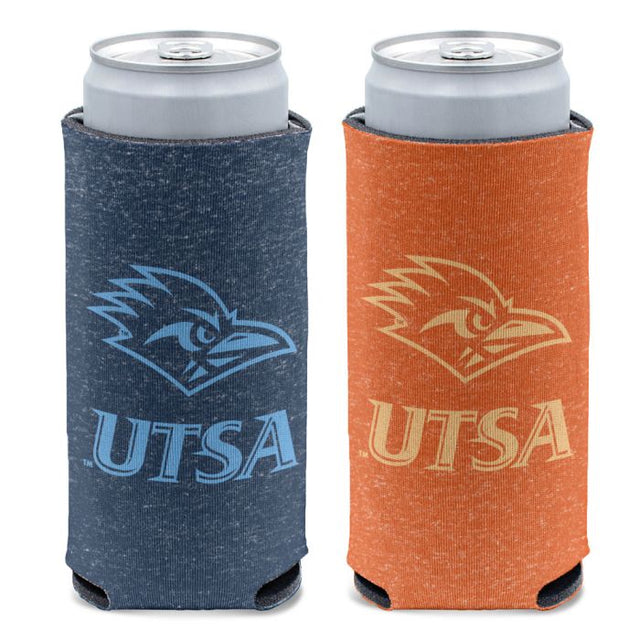 Enfriador de latas delgado de 12 oz con diseño jaspeado de Texas San Antonio Roadrunners