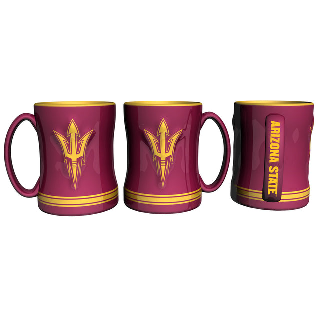 Taza de café Arizona State Sun Devils de 14 oz con diseño de equipo de relevo esculpido