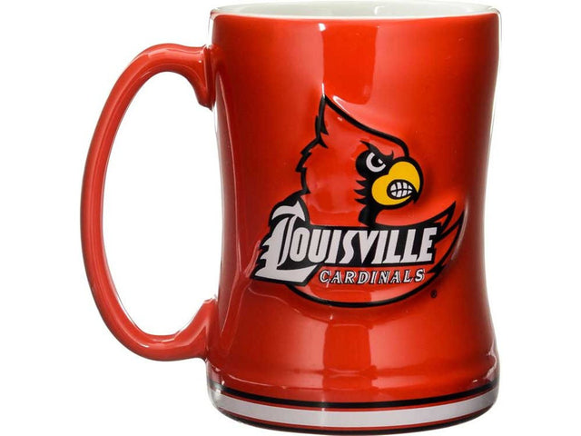 Taza de café de los Louisville Cardinals de 14 oz con el color del equipo de relevo esculpido