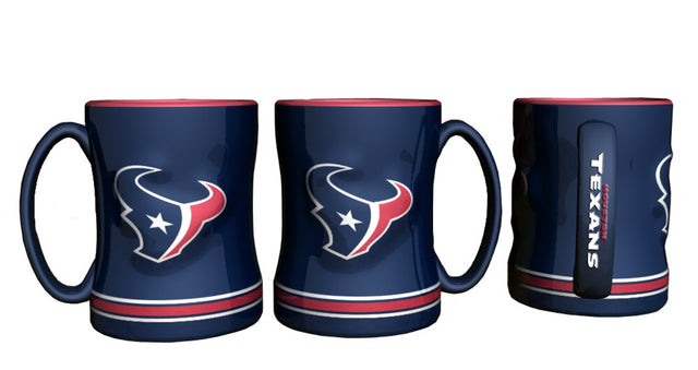 Taza de café de los Houston Texans, 14 oz, relieve esculpido