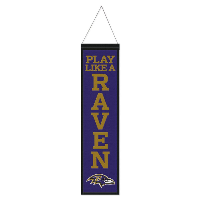 Baltimore Ravens Banner Wool 8x32 Heritage Slogan Design