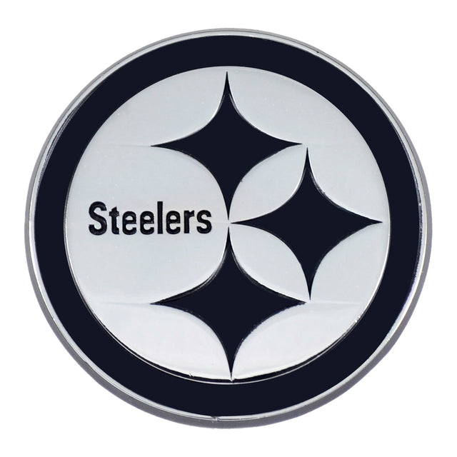 Emblema para automóvil de los Pittsburgh Steelers de metal cromado de primera calidad