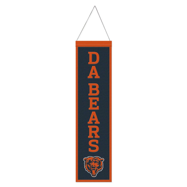 Chicago Bears Banner Wool 8x32 Heritage Slogan Design