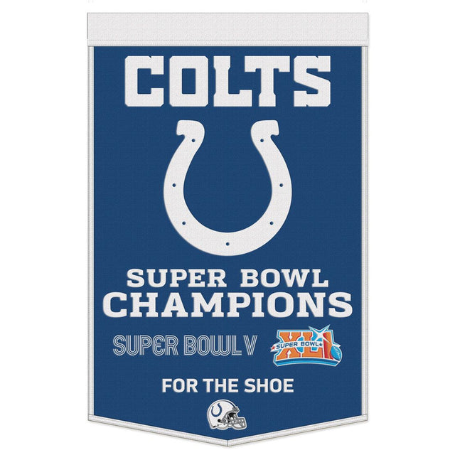 Estandarte de lana de los Indianapolis Colts de 24 x 38 pulgadas con diseño de Dynasty Champ