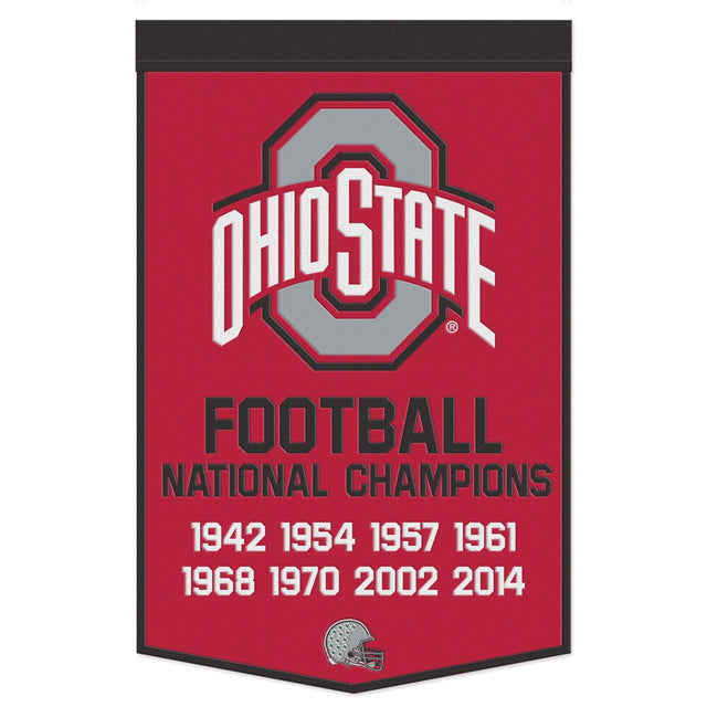 Bandera de lana de los Ohio State Buckeyes de 24 x 38 pulgadas con diseño Dynasty Champ