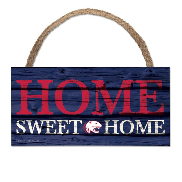 Letrero de madera con cuerda de 5 x 10 pulgadas que dice "HOME" de South Alabama Jaguars