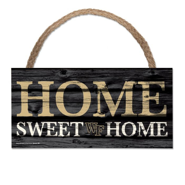 Wake Forest Demon Deacons HOME Wood Sign w/Rope 5" x 10"