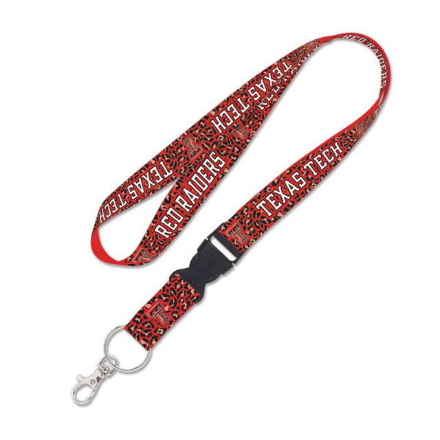 Cordón LEOPARD de Texas Tech Red Raiders con hebilla desmontable de 1"