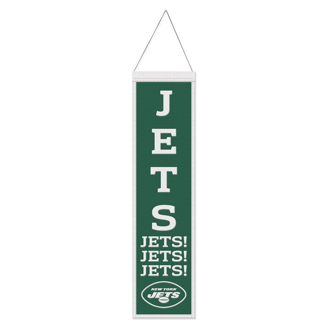 Pancarta de lana de los New York Jets de 8 x 32 pulgadas con diseño de eslogan tradicional