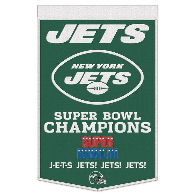 Estandarte de lana de los New York Jets de 24 x 38 pulgadas con diseño Dynasty Champ