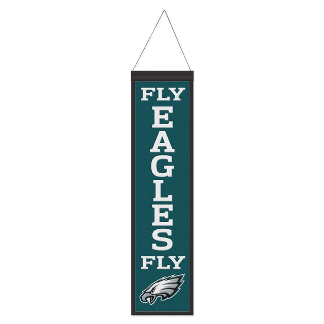 Estandarte de lana de los Philadelphia Eagles de 8 x 32 pulgadas con diseño de eslogan tradicional