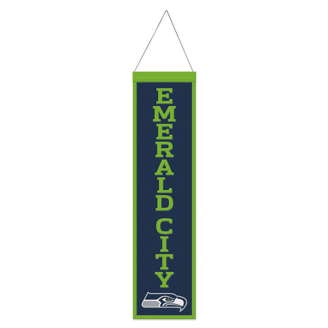 Seattle Seahawks Banner Wool 8x32 Heritage Slogan Design