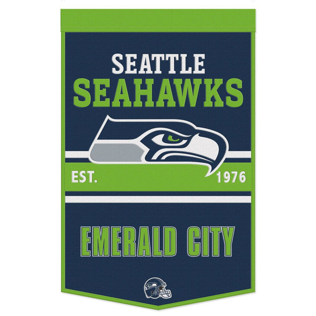 Estandarte de lana de los Seattle Seahawks de 24 x 38 pulgadas con diseño de eslogan Dynasty