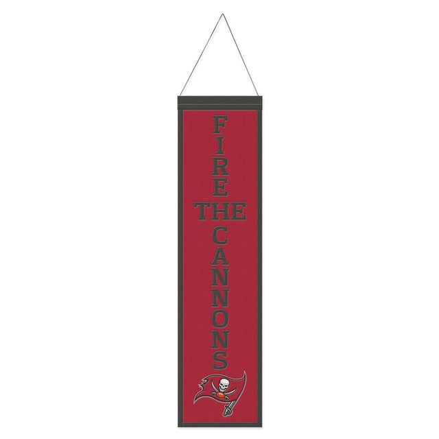 Tampa Bay Buccaneers Banner Wool 8x32 Heritage Slogan Design