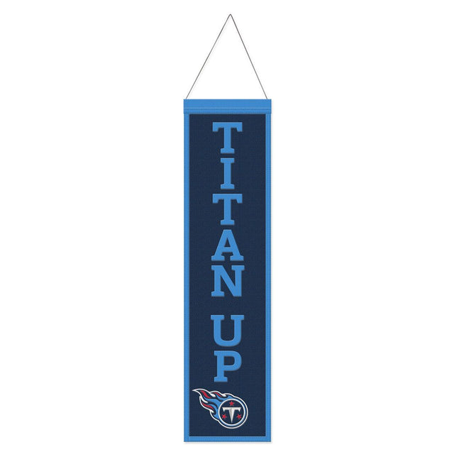 Estandarte de lana de los Tennessee Titans de 8 x 32 pulgadas con diseño de eslogan tradicional