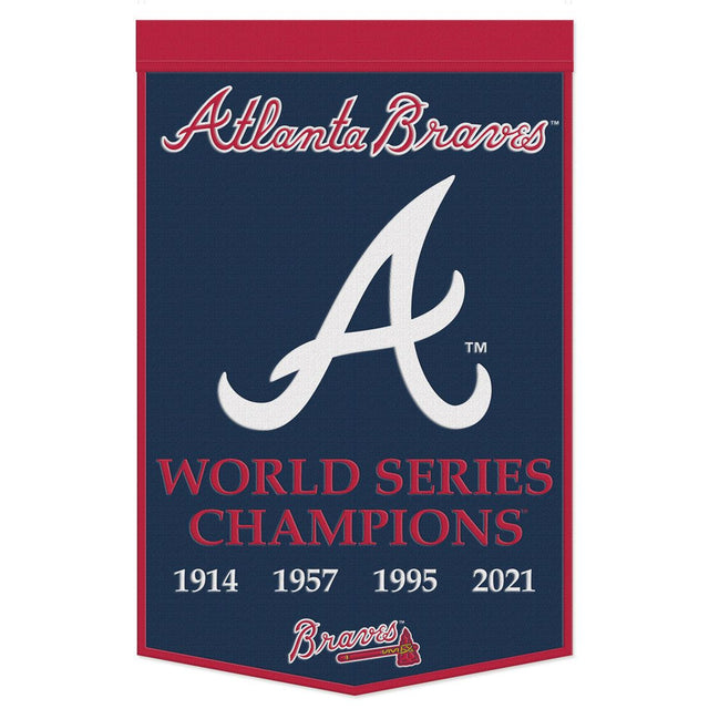 Pancarta de lana de los Atlanta Braves de 24 x 38 pulgadas con diseño de Dynasty Champ