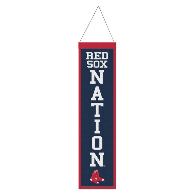 Pancarta de lana de los Boston Red Sox de 8 x 32 pulgadas con diseño de eslogan tradicional