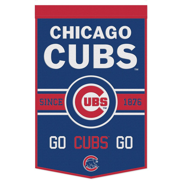 Estandarte de lana de los Chicago Cubs de 24 x 38 con diseño de eslogan Dynasty