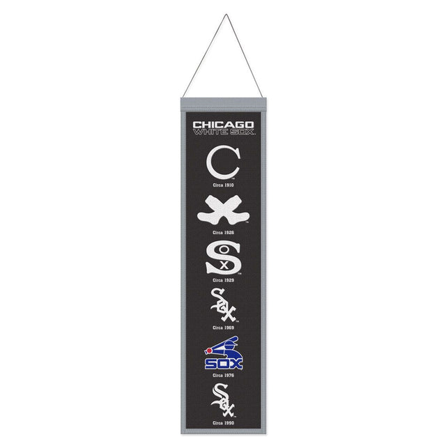 Pancarta de lana de los White Sox de Chicago de 8 x 32 pulgadas con diseño Heritage Evolution