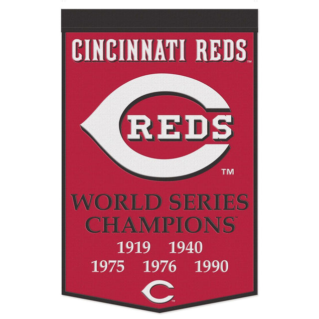 Estandarte de lana de los Cincinnati Reds de 24 x 38 pulgadas con diseño Dynasty Champ