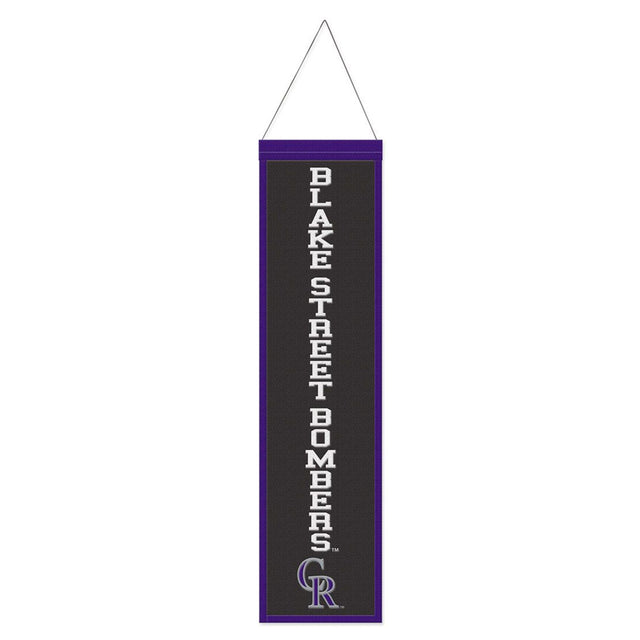 Colorado Rockies Banner Wool 8x32 Heritage Slogan Design