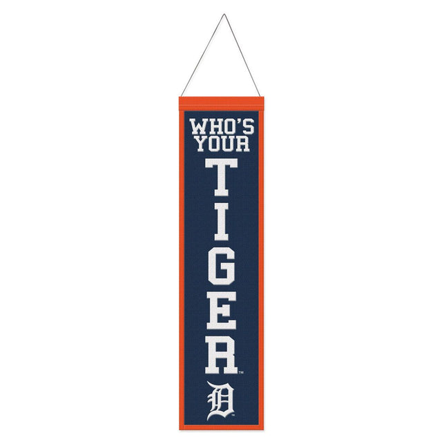 Detroit Tigers Banner Wool 8x32 Heritage Slogan Design