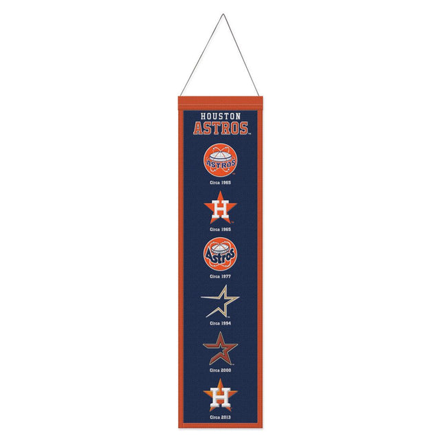 Bandera de lana de los Houston Astros de 8 x 32 pulgadas, Heritage Evolution Design