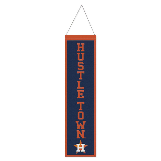 Pancarta de lana de los Houston Astros de 8 x 32 pulgadas con diseño de eslogan tradicional