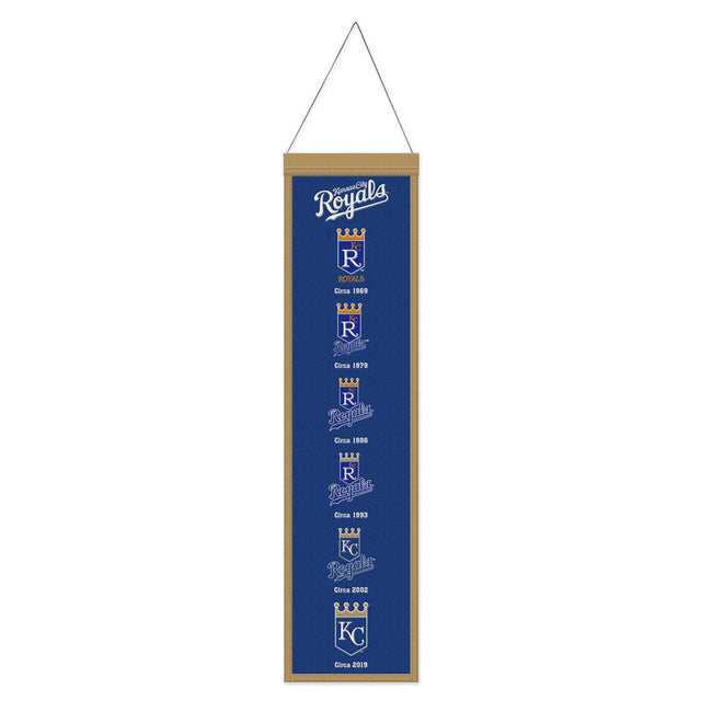 Estandarte de lana de los Kansas City Royals de 8 x 32 pulgadas Heritage Evolution Design