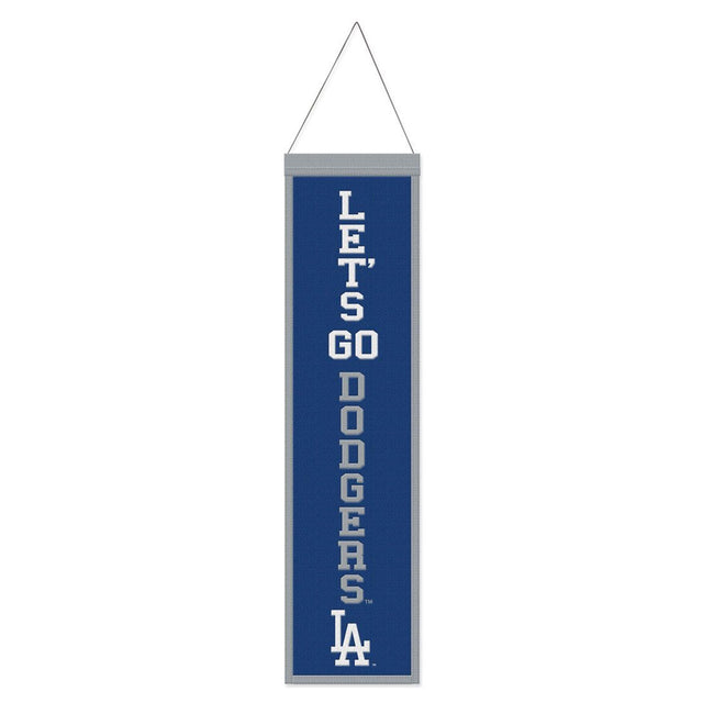 Pancarta de lana de los Dodgers de Los Ángeles de 8 x 32 pulgadas con diseño de eslogan tradicional