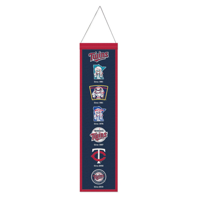 Bandera de lana de los Minnesota Twins de 8 x 32 pulgadas con diseño Heritage Evolution