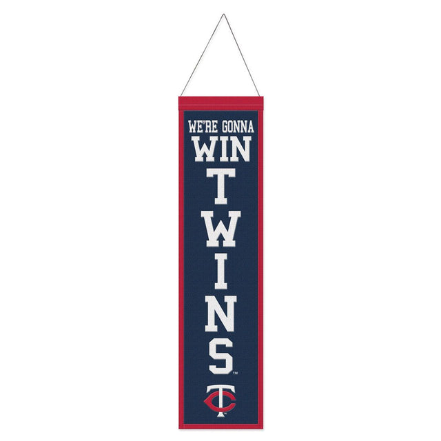 Pancarta de lana de los Minnesota Twins de 8 x 32 pulgadas con diseño de eslogan tradicional