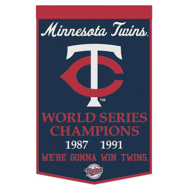 Estandarte de lana de los Minnesota Twins de 24 x 38 pulgadas con diseño de Dynasty Champ