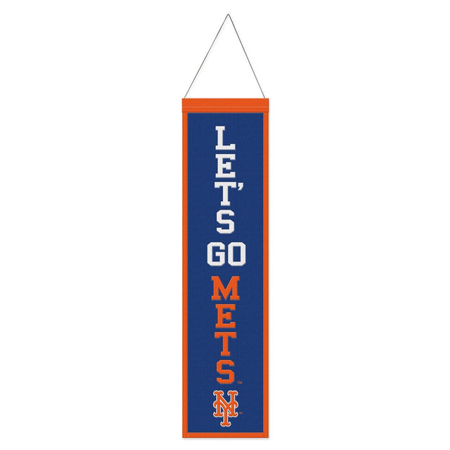 New York Mets Banner Wool 8x32 Heritage Slogan Design