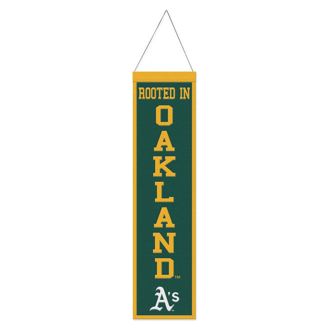 Pancarta de lana de los Atléticos de Oakland, 8 x 32, diseño de eslogan tradicional