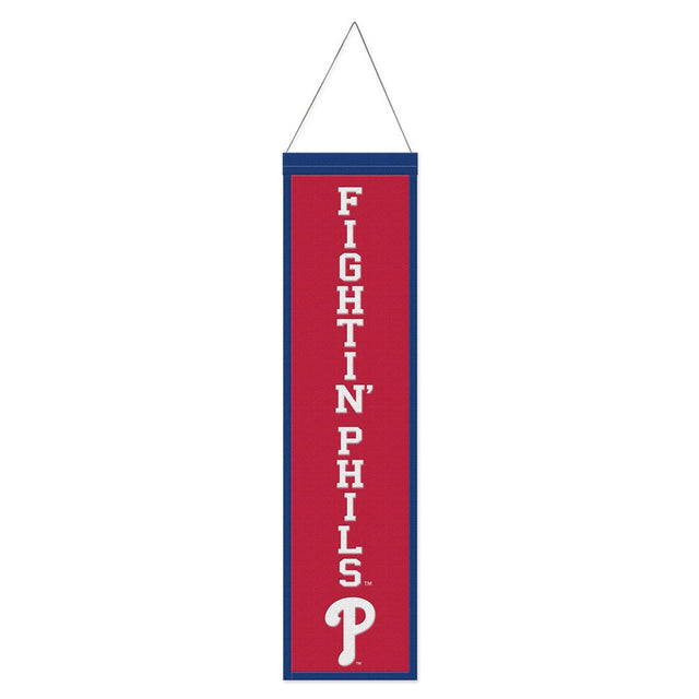 Pancarta de lana de los Philadelphia Phillies de 8 x 32 pulgadas con diseño de eslogan tradicional