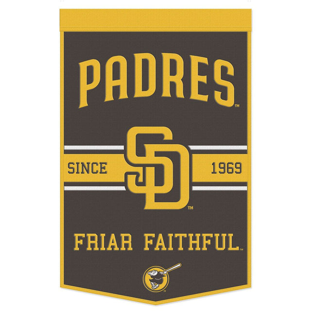 San Diego Padres Banner Wool 24x38 Dynasty Slogan Design