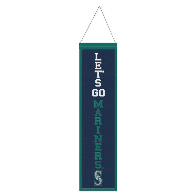 Seattle Mariners Banner Wool 8x32 Heritage Slogan Design