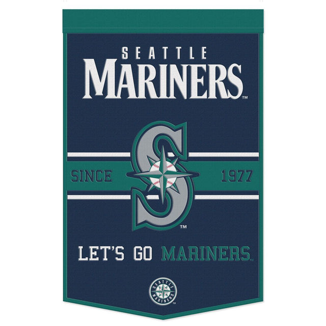 Estandarte de lana de los Seattle Mariners de 24 x 38 pulgadas con diseño de eslogan Dynasty