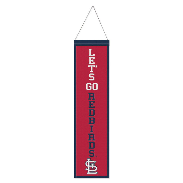 Estandarte de lana de los St. Louis Cardinals de 8 x 32 pulgadas con diseño de eslogan tradicional