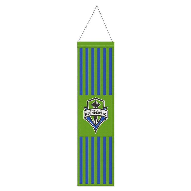 Estandarte de lana del Seattle Sounders FC de 8 x 32 pulgadas con diseño Heritage