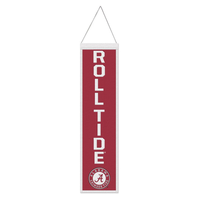 Estandarte de lana de Alabama Crimson Tide de 8 x 32 pulgadas con diseño de eslogan tradicional