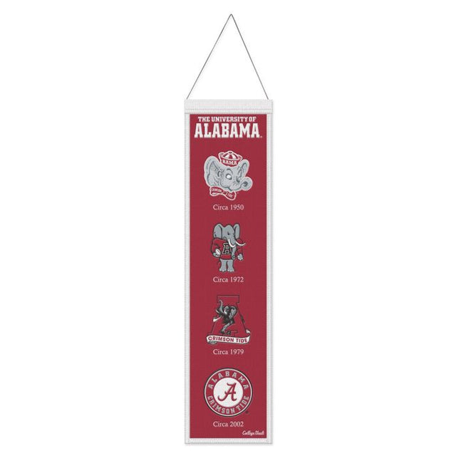 Bandera de lana Alabama Crimson Tide/College Vault EVOLUTION de 8" x 32"