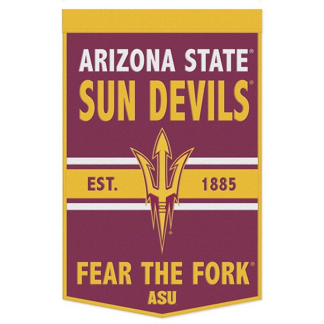 Estandarte de lana de los Arizona State Sun Devils de 24 x 38 con diseño de eslogan Dynasty