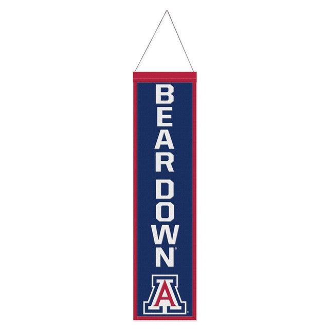 Arizona Wildcats Banner Wool 8x32 Heritage Slogan Design